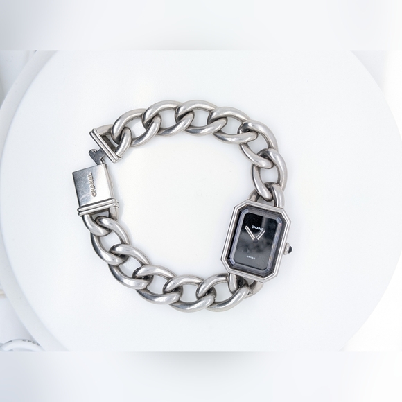 Chanel 1987 Premiere Steel Chain Link Watch "LIVE SHOW TODAY" - Picture 1 of 8